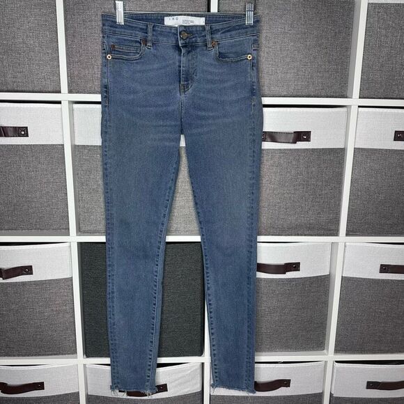 IRO Skinny Mid Rise Jeans Raw Hem Size 26 - Picture 2 of 9